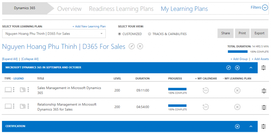 học trên Dynamics Learning Portal